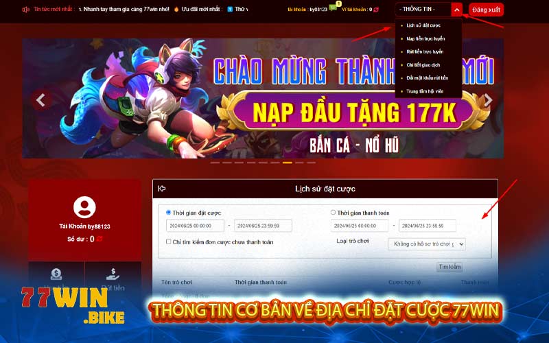 Thông tin cơ bản về địa chỉ đặt cược 77win