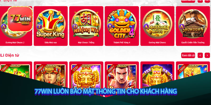 77win luôn bảo mật thông tin cho khách hàng
